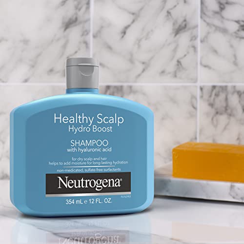Neutrogena Moisturizing Healthy Scalp Hydro Boost Shampoo for Dry Hair and Scalp, with Hydrating Hyaluronic Acid, pH-Balanced, Paraben & Phthalate-Free, Color-Safe, 354 ml