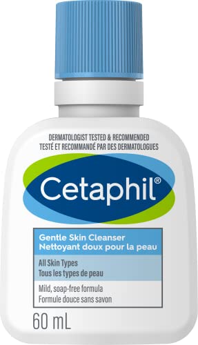 Cetaphil Gentle Skin Cleanser, 59ml | Hydrating Face Wash & Body Wash | Ideal for Sensitive, Dry Skin | Non-Irritating | Fragrance-Free | Dermatologist Recommended