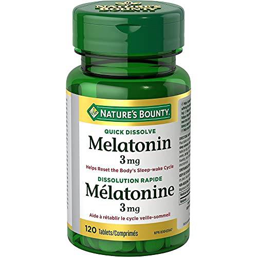 Nature's Bounty Melatonin Pills, Supplement, Helps Reset Body's Sleep Wake Cycle, 3mg, 120 Tablets