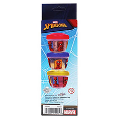 Spider-Man Snack Containers for Kids - BPA Free Plastic - 3 Pack with Twist Off Lids