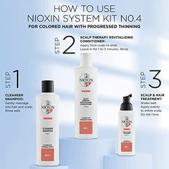 Nioxin System 4 Scalp & Hair Treatment, Color Treated Hair with Progressed Thinning, 6.8 oz