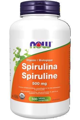 NOW Supplements Organic Spirulina 500mg Tablets, 500 Count