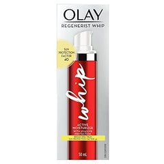 Face Moisturizer with SPF by Olay, Regenerist Whip Facial Cream with Sunscreen, Collagen Peptides, and B3, SPF 40 with UVA and UVB Protection, 1.7 Fl Oz