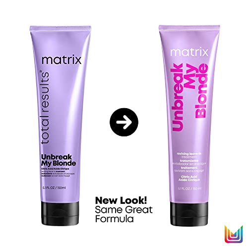 Matrix Reviving Leave-In Treatment, Unbreak My Blonde Treatment, Strengthens and Adds Softness and Shine, For Damaged, Lightened and Over Processed Hair, 150ml (Packaging May Vary)