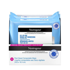 Neutrogena Make-up Remover Cleansing Wipes, Alcohol & fragrance-free, Facial Wipes, 20 Single wrapped wipes