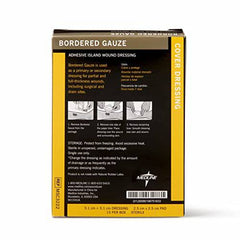 Medline Bordered Gauze Adhesive Island Wound Dressing, 2" x 2" with 1" x 1" Pad, 15 Per Box