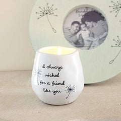 Dandelion Wishes 77114 Plain, I Always Wished for A Friend Like You White Ceramic Soy Serenity Scented Candle