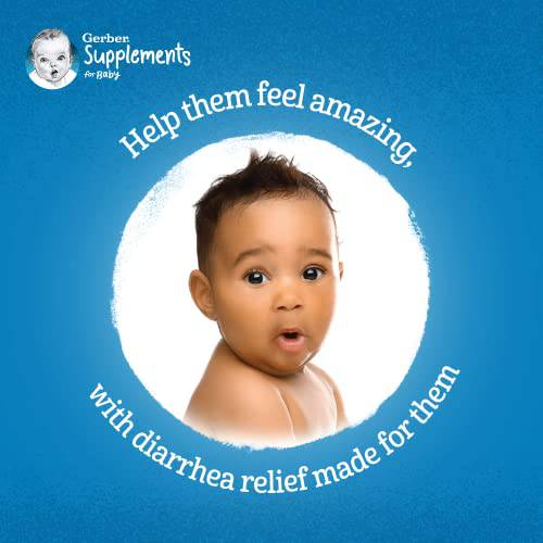 Gerber Supplements for Baby Diarrhea Relief, 0-3 Yrs, Baby Diarrhea Relief, Acute Infectious Diarrhea & Antibiotic-associated Diarrhea, Probiotic & Prebiotic HMOs, Gluten-Free, Sachets