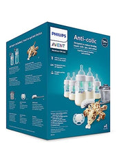 Philips Avent Anti-colic Baby Bottle with AirFree Vent Newborn Gift Set With Snuggle, Clear, SCD306/10