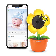 VTech 1080p WiFi Yellow Daisy Remote Access Video Baby Monitor with Night Light, RM9751