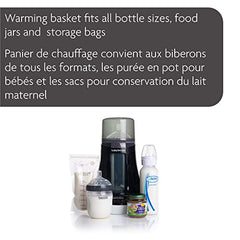 Baby Brezza Electric Baby Bottle Warmer, Breast Milk + Baby Food Warmer and Defroster - Universal Fits All Feeding Bottles:Glass, Plastic, Small, Large + Digital Display,Black & White,1.0 Count