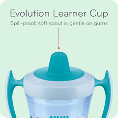 NUK Cups Evolution Soft Spout Learner, 1 Pack, Teal