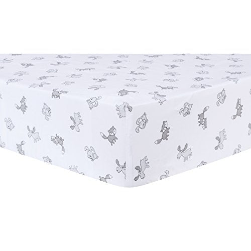Trend Lab Aztec Forest Fitted Crib Sheet, Gray/White