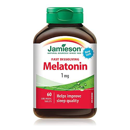 Jamieson Melatonin 1 mg - Unflavoured Fast Dissolving Tablets, 60 Count (Pack of 1)