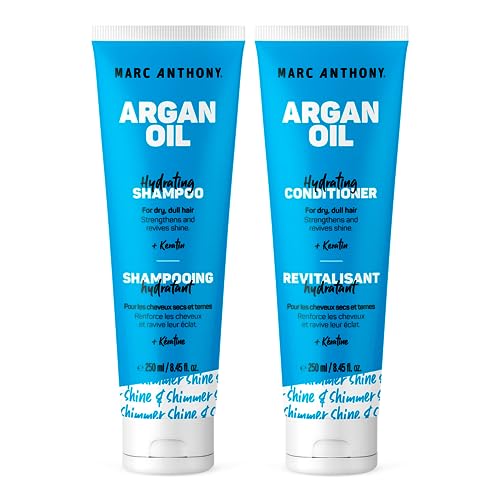 Marc Anthony Argan Oil Shampoo & Conditioner - Keratin & Argan Oil - Sulfate Free, Colour Safe Hair Shampoo & Conditioner Gift Set for Hair Shine & Strengthening