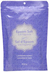 Alibi Scented Epsom Salt Bath - Honey & Lavender Epsom Salts 454G - Natural Magnesium Sulfate Crystals - Reaselable Bag