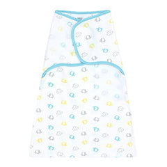 Gerber Simply Secure Swaddle, Small, Teal Blue Elephants