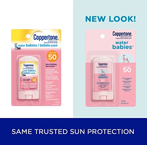 Coppertone Waterbabies SPF 50 Baby Sunscreen Stick, Gentle, Hypoallergenic Sunscreen for Babies, Lightweight and Non-Greasy, Water-Resistant Coppertone Baby Sunscreen