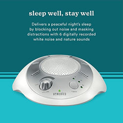HoMedics SS-2000G/F-AMZ Sound Spa Relaxation Machine with 6 Nature Sounds, Silver