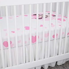 Disney Minnie Mouse - Pink and White Hearts Photo Op Fitted Crib Sheet (8902003P)