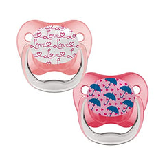 Dr. Brown's PreVent Pacifiers – Printed Classic Shield, 2 Pack Pink 0-6 months