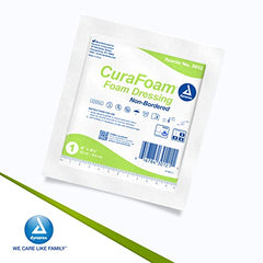 Dynarex Curafoam Foam Dressing, 4 X 4.25 Inch/10 Count