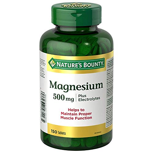 Nature's Bounty Magnesium 500 mg Plus Electrolytes, 150 Tablets (Package May Vary)