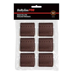 BaBylissPRO Self-Gripping Rollers, Brown, 55mm, 6 Per Pack