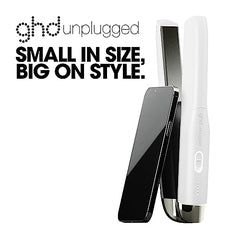 ghd Unplugged Styler ― 1" Cordless Flat Iron Hair Straightener, Professional Travel Straightening Iron with Heat-Resistant Case, USB-C Charging for 20-Minutes of Use ― White