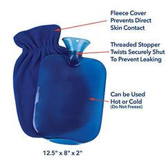 Carex Health Brands Carex Hot Water Bottle with Fleece Cover