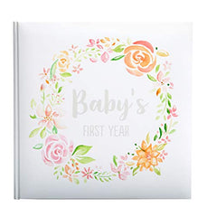 Kate & Milo Floral Baby's First Year Memory Book, Baby Milestones Photo Album, Trendy Baby Girl Gift