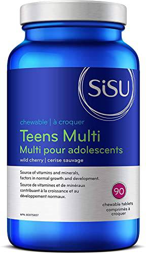 SISU Teens Multi, 90 Chewable Tablets - Multivitamin for Teens - Health & Stress Support - Gluten & Dairy Free - 45-90 Servings (Pack of 1)