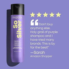 Matrix So Silver Purple Shampoo, Neutralizes Yellow Tones, Neutralizes Brassy Tones, Tones Blonde and Silver Hair, For Blonde, For Silver Hair, For Grey Hair, 1000ml (Packaging May Vary)