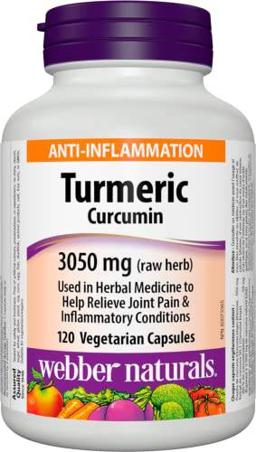 Webber Naturals Turmeric Curcumin, 3,050 mg of Raw Herb, 120 Capsules, Antioxidant Support, Vegan - Zecoya