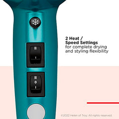 Revlon RV544FBLF Advanced Ionic Technology™ Hair Dryer with Diffuser, Powerful, Hair Dryer with Concentrator, Quick Dry, Lightweight, 2 Heat/ Speed Settings, Less Frizz, Shiny and Smooth Hair, Blue