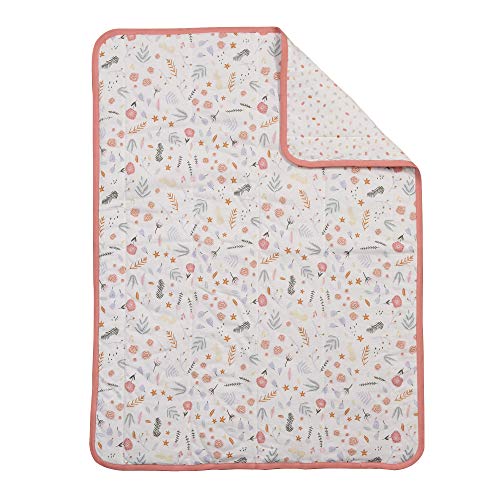 Baby's First by Nemcor Quilted Cotton Jersey Baby Blanket, Soft and Cozy All Season Blanket for Newborn, Infant, Floral (30261-311-BLKT-FLOR)