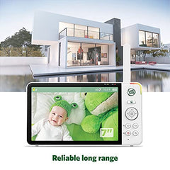 LeapFrog LF920HD Video Baby Monitor with 7” High Definition 720p Display, 360 Degree Panoramic Viewing Pan & Tilt HD Camera, Color Night Vision, (White), One Size