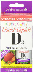 Webber Naturals Vitamin D3 400 IU, 35mL, Liquid