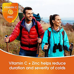 Redoxon Double Action Vitamin C And Zinc - Vitamin C With Zinc Effervescent Tablets For Immunity Support, Zinc And Vitamin C Supplement, Immune Support For Adults, 60 Orange Flavour Tablets