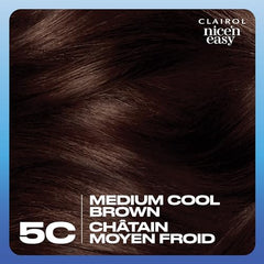 Clairol Nice'n Easy Permanent Hair Dye, 5C Medium Cool Brown Hair Color, 1 Count