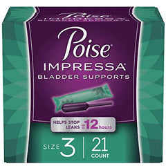 Poise Impressa Incontinence Bladder Supports for Bladder Control, Size 3, 21 Count