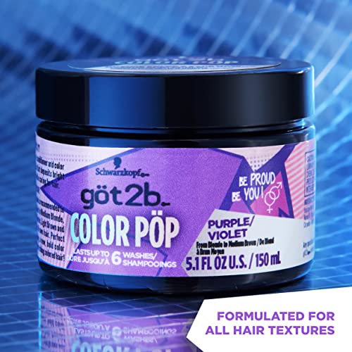 Schwarzkopf Got2b Color Pop Semi Permanent Hair Color, Purple, 150ml