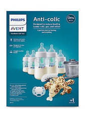 Philips Avent Anti-colic Baby Bottle with AirFree Vent Newborn Gift Set With Snuggle, Clear, SCD306/10