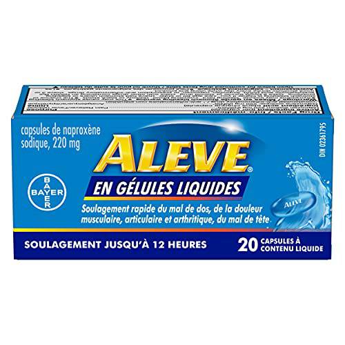 ALEVE Pain Relief Liquid Gels, Strength to Last Up to 12 Hours, Naproxen Sodium 220mg, 20 Liquid Gel Capsules