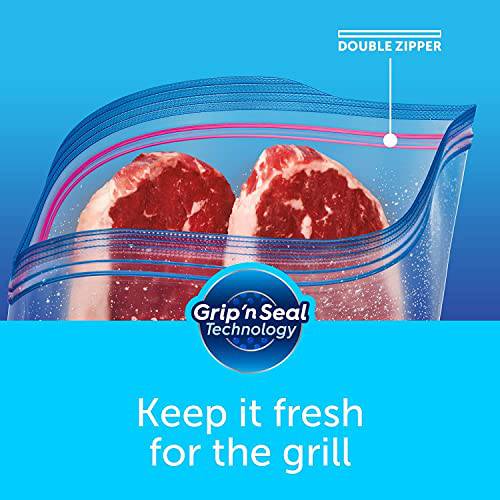 Ziploc Large Food Storage Freezer Bags, Grip 'n Seal Technology for Easier Grip, Open, and Close, 60 Count - Zecoya