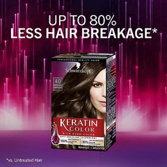 Schwarzkopf Keratin Color Permanent Hair Color Cream, 4.0 Cappuccino, 1 Count