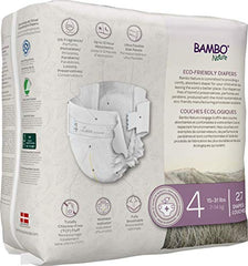 Bambo Nature Premium Eco-Friendly Baby Diapers, Size 4 (15-31 Lbs), 27 count
