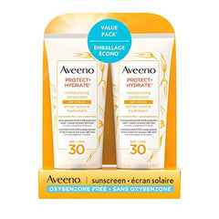 Aveeno Sun Aveeno Protect and Hydrate Face and Body Sunscreen Spf 30 Duo Pack, Water and Sweat Resistant, Oxybenzone Free, 2 Bottle Pack, 88 Milliliters