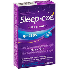 Sleep-Eze Extra Strength Gel Capsules - 20 Count - For Relieving Occasional Sleeplessness