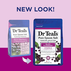 Dr Teal's Pure Epsom Salt Soaking Solution Black Elderberry with Vitamin D & Essential Oils